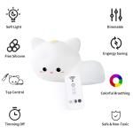 Asian Design Style Rechargeable LED Silicon Cat Silicone Lamp Kids Night Light