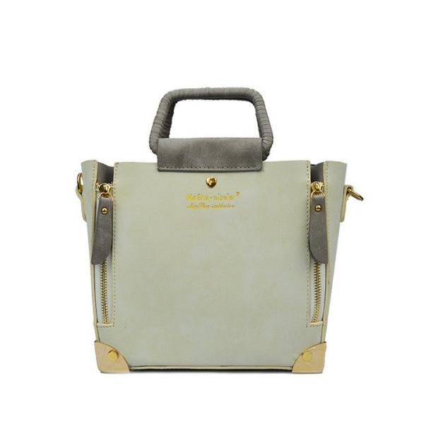 2016 new women's fashion spell color Korean Metal Boston handbag shoulder