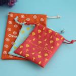 Pink Rope Drawstring Cotton Bag Recycling Multi - Color Choice For Jewelry