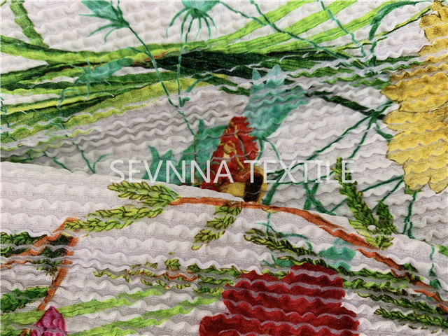 Spandex Nylon Recycled Swimwear Fabric Customized Printing Weft Knitted