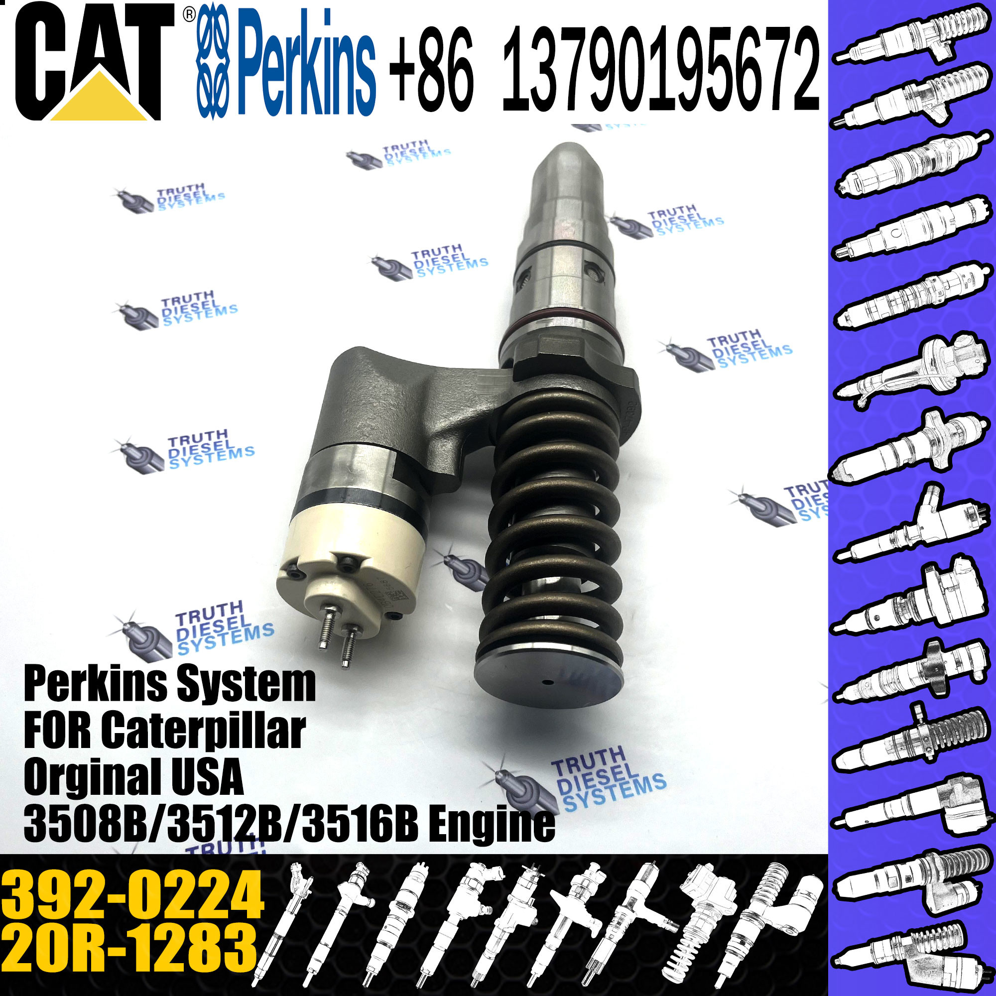 Huida fuel injector 376-0509 386-1752 386-1776 20R-1283 392-0224 with genuine packing