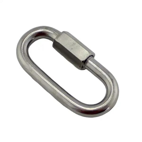 304/316 Stainless Steel Quick Link Carabiner Hooks Polished Finish for