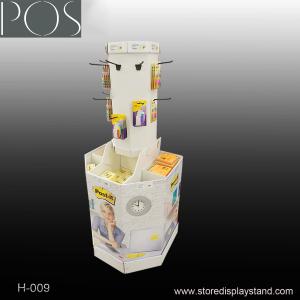 China round hook display stand with compartments base display bin factory