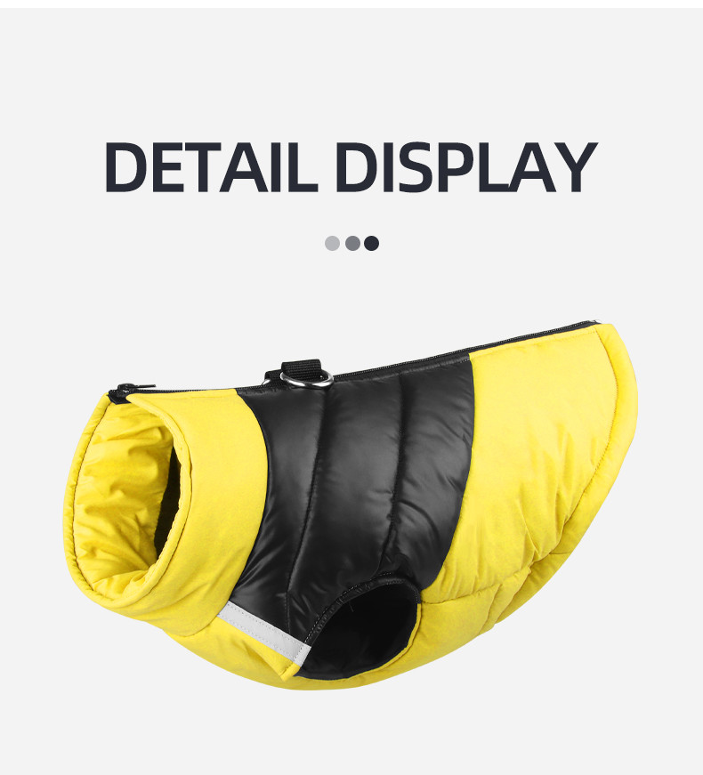 Pet Padded Vest Waterproof Warm Dog Clothing Reflective Comfortable