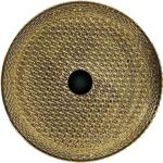 Artistic Round Countertop Basin Unique Crystal Glass Vessel Sinks British Gold