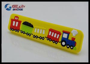 China Big Train Colorful Rubber Drawer Pulls Cartoon Knobs 32mm Soft Plastic Kids Bedroom Furniture Handles factory