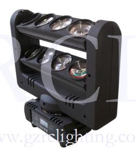 China Unlimited Spider Moving Head Beam Light Black Case LED Double Row 8-eyes 4-In-1 RGBW light factory