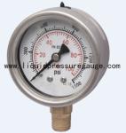 63mm Glycerin Pressure Gauge 1500Psi 1/4 NPT Lower Mount Unpolished