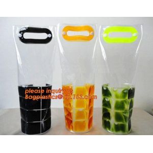 China plain wine handle,  pvc tote bag, clear pvc transparent cosmetic bag with snap button, Personalized organza bag gift on sale