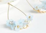 Ballet Lady Germany Resin Flowers Rhinestone Pearl Silver NCovered with 14K Gold