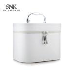 Large Zipper Leather Cosmetic Mirror PU Makeup Bag