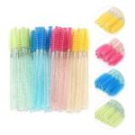 50PCS Crystal Eyebrow Brush Makeup Eyelash Extension Tool Pink Yellow