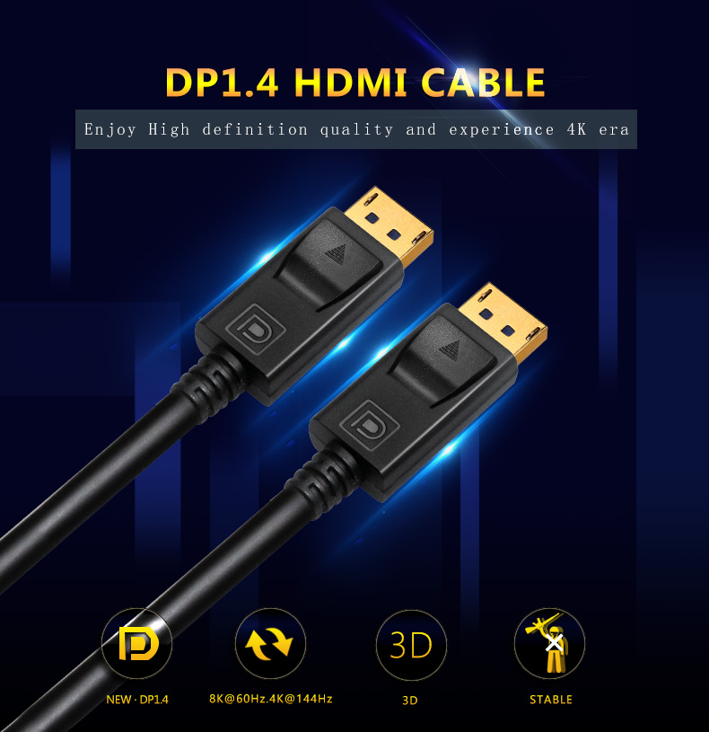 OEM source  factory bulk wholesale  4K display port cable  DP 1.2 CABLE