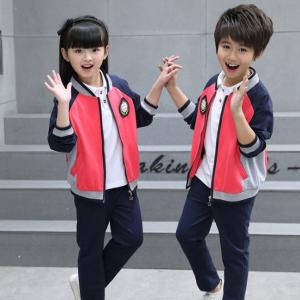 China Kids Kindergarten Primary School Uniforms Long Sleeve Stand Collar Sportswear factory