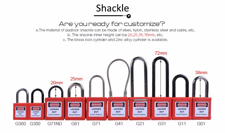 BOSHI 38mm Nylon Shackle ABS Plastic Body Safe Lock With Master Key