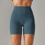 Solid color yoga shorts double-side sanding tight high-waisted stretch sports