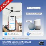 1stshine Ceiling Fan with 5 Speed Remote Control Standard Wind Black Metal