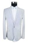 Blue Pinstripe Mens White Blazer Jacket Worsted Fabrics All Cotton Material