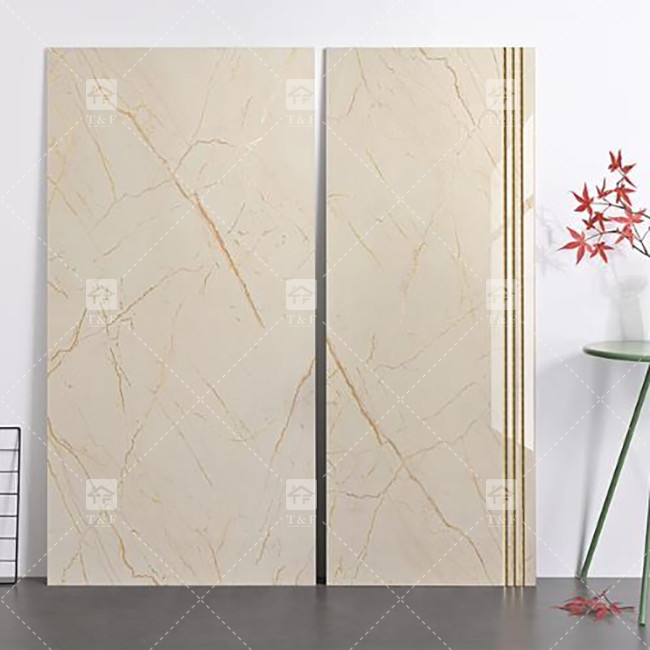 Stair Step Gold Wire Marble Floor Tile Non Slip Integrated Class Tile