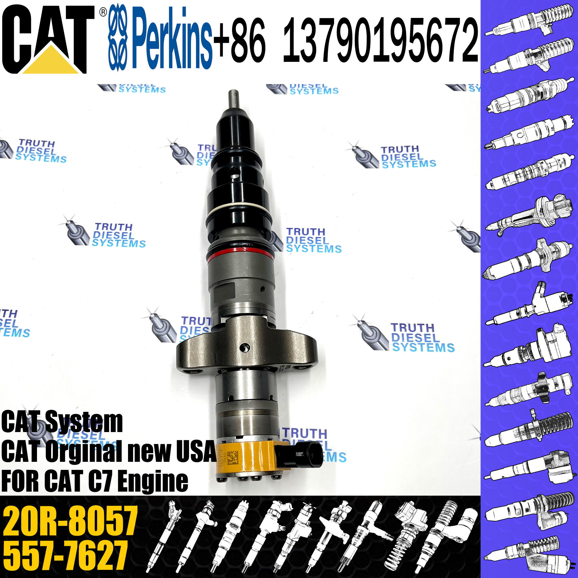 Excavator Engine C7 Fuel Injector 557-7627 20R-9079 20R-8066 387-9441 20R-8069 295-1409 20R-8057
