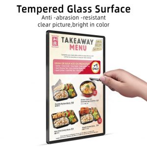 9mm Thickness Led Light Box for Restaurant Menu Holder Double Sided Table