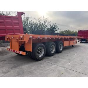 China Hot 20 Feet 40 Feet Container Transport 3-Axis Flat Plate Semi-Trailer with 12.5*2.5*1.55m 12r22.5 Customized factory