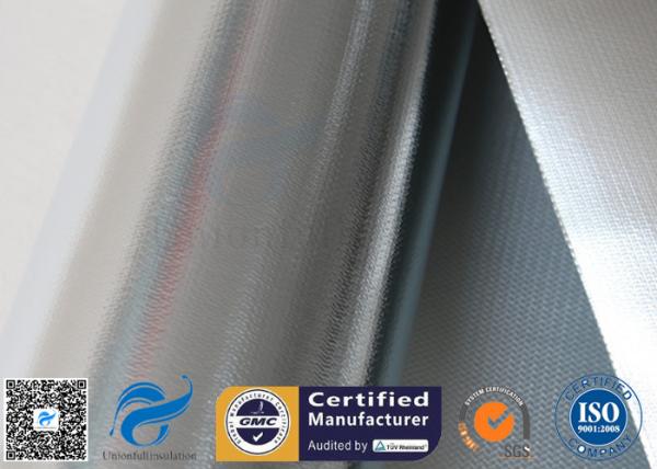 China Silver Coated Fabric 430G 0.43MM Twill Aluminium Foil Fiberglass Pipe Insulation factory