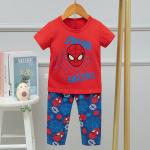 5% Spandex Short Sleeve Long Pants Children'S Pajamas Sets Cartoon Pj Set 100cm