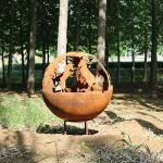 Garden Decorative Wood Burning Fire Pit Sphere outdoor fire bowls