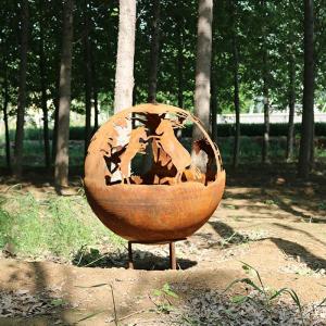 China Garden Decorative Wood Burning Fire Pit Sphere outdoor fire bowls factory