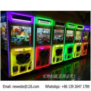 China luminous Heart Pattern Glitter Colorful illuminated Coin Operated Arcade Games Doll Cranes Claw Machine factory