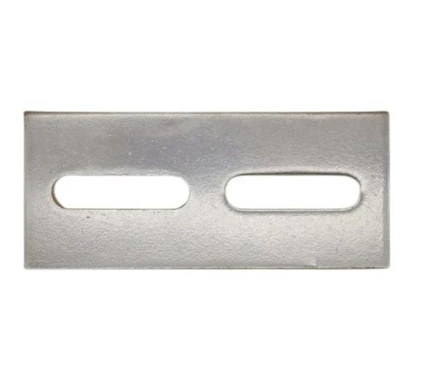 2 Holes Embed Steel Plate In Concrete Mild Steel Base Plate With White Zinc