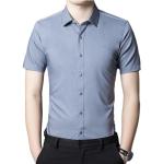 Formal Men's Short Sleeve Business Shirt Solid Color Office Tops Button Down OEM