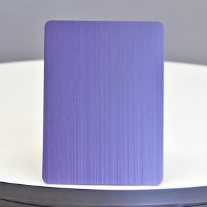 China BIS Brushed Stainless Steel Sheet PVD Color Coating Purple 304 Stainless Steel Hairline Plate factory