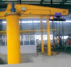 China Fixed Column Slewing Boom Jib Crane Manual Rotate With Electric Hoist Durable factory
