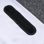 Plain White Full Football Tracksuits Long Drawstring Hooded Football Training