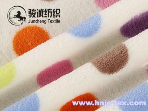 China Color spot sherpa coral fabrics coral fleece fabric for pajamas fabric and apparel factory