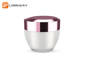 China Acrylic Cosmetic Jar with Rose Gold Cap for Facial Cream Jar Packing factory