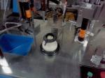 Rubber trimming machine with two knives