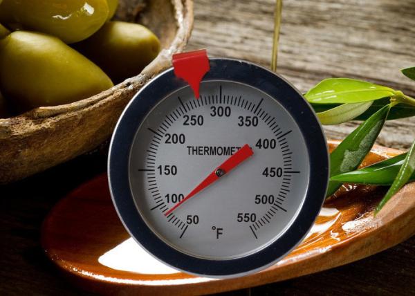 Instant Read Bimetallic Stem Thermometer Fry Temperature Gauge With Stainless