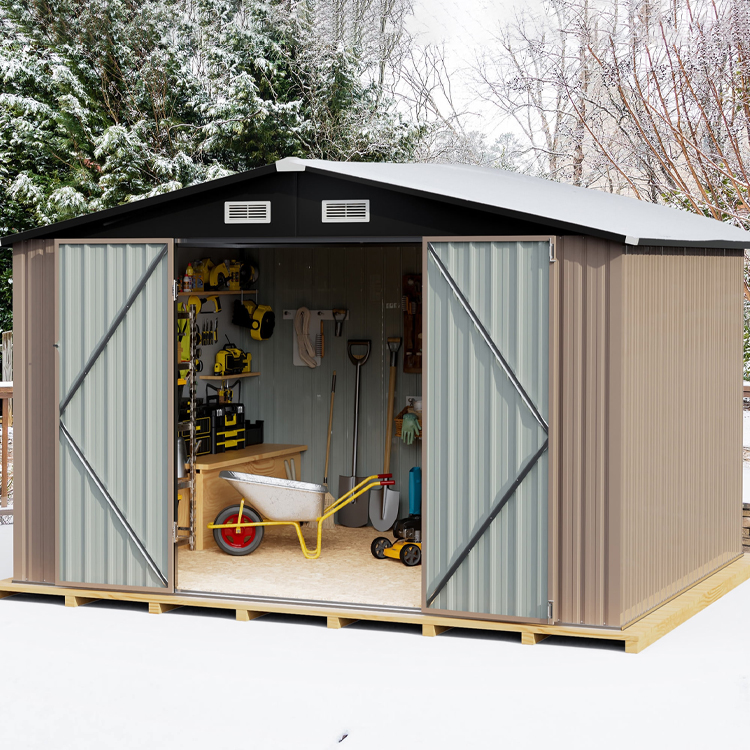 113*8.7*63 inch Modern Backyard Lawn Tool Shed House for Waterproof Garden Storage
