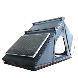 China Customized Logo Grey Triangle Rooftop Tent With Aluminum Shell factory