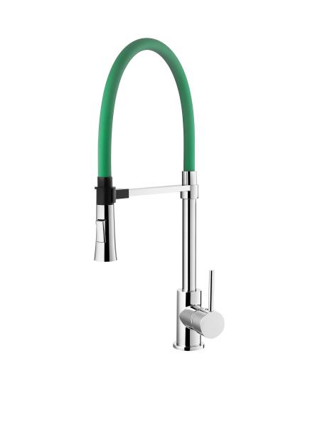 Chrome Green Single Hole Magnetic Pull Down Kitchen Faucet Kitchen Water Mixer