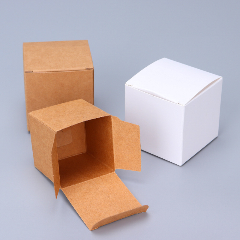 Biodegradable Brown White Folding Storage Packaging Rigid Kraft Paper Box with Custom Logo