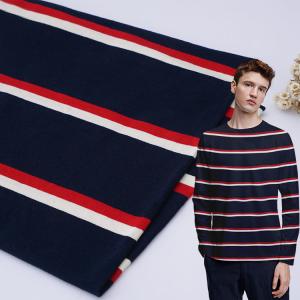 China Low Shrinkage Yarn Dyed Stripe Knit Fabric 100% Cotton Texture 40S factory