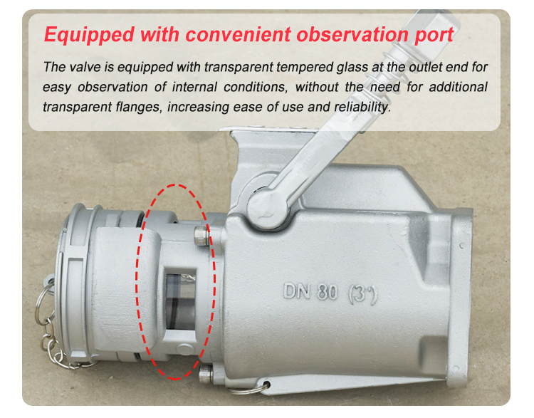 Oil Tanker Discharge Valve API 3 Inch Adaptor for -20 to 70 Degree Celsius Media Temperature and 0.6 Mpa Pressure