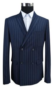 China Blue Stripe Men'S Fashion Blazers Double Breasted Business Adults USA Size factory