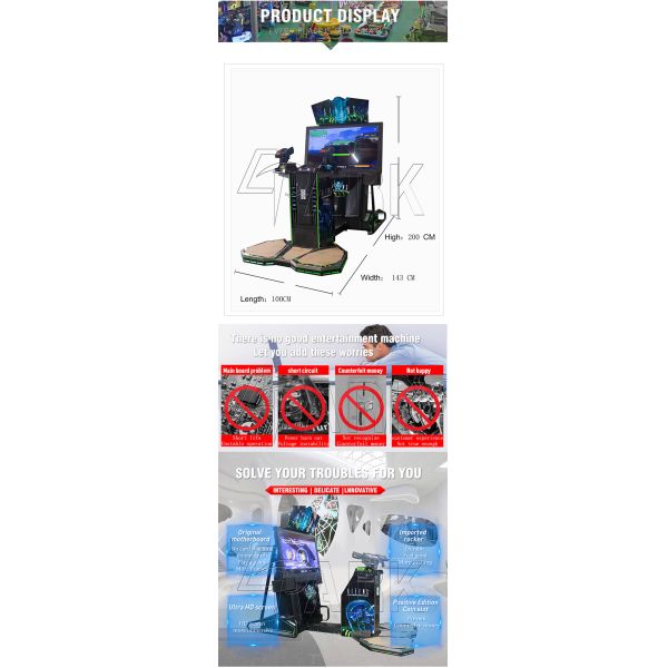 2 Players Alien Theme Shooter Arcade Machines With 42 Inch Screen