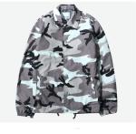 New Plus Size Coach Blue Camo Jacket , Twill Coach Jacket Eco Friendly