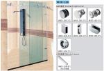 Bathroom Sliding Door System 106, Stainless Steel 304, Satin MIrror, glass